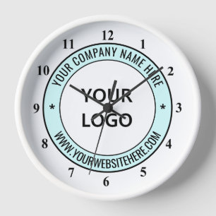 Custom Business Logo and Text Clock Promotional