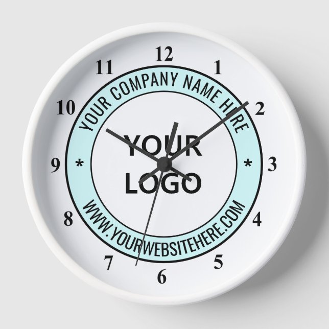Custom Business Logo and Text Clock Promotional (Front)