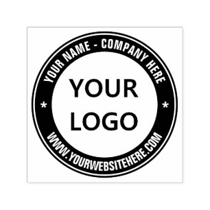 Custom Business Logo and Text Colour Round Stamp