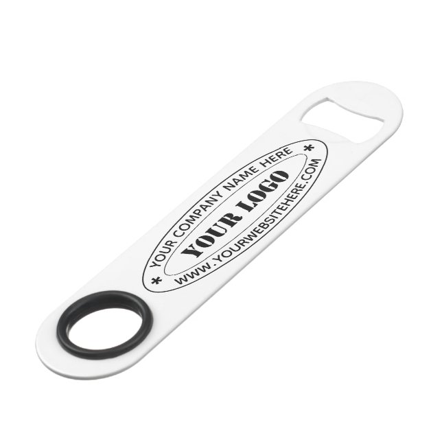 Custom Business Logo and Text Company Bar Key (Front Angled)