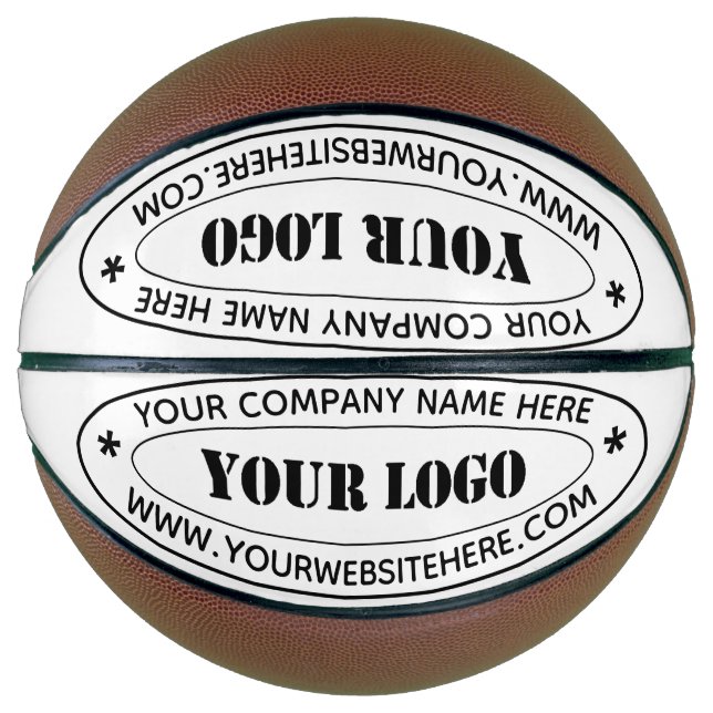Custom Business Logo and Text Company Basketball (Front)
