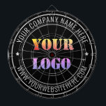 Custom Business Logo and Text Company Dart Board<br><div class="desc">Custom Colours and Font - Personalised Dart Board with Your Company Logo Name Website or Custom Text Promotional Business Dartboards Gift - Add Your Logo - Image or QR Code - Photo / Name - Company / Website - Information / More - Resize and move or remove and add elements...</div>