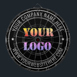 Custom Business Logo and Text Company Dart Board<br><div class="desc">Custom Colours and Font - Personalised Dart Board with Your Company Logo Name Website or Custom Text Promotional Business Dartboards Gift - Add Your Logo - Image or QR Code - Photo / Name - Company / Website - Information / More - Resize and move or remove and add elements...</div>