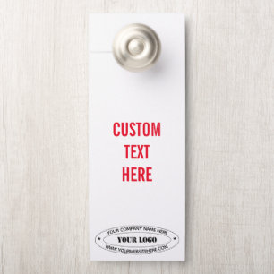 Custom Business Logo and Text Company Door Hanger