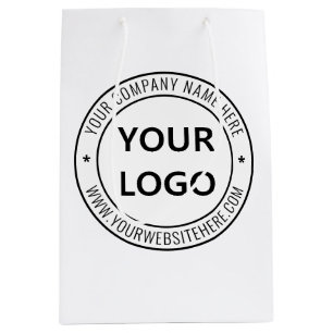 Custom Business Logo and Text Company Gift Bag 