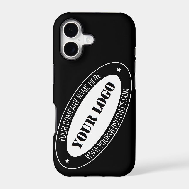 Custom Business Logo and Text Company iPhone Case (Back)