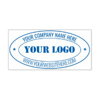 Custom Business Logo and Text Company Oval Stamp