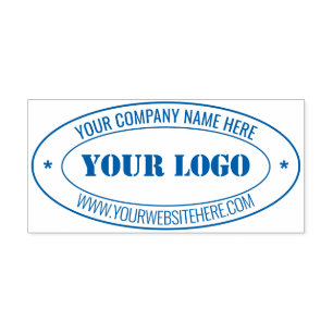 Custom Business Logo and Text Company Oval Stamp