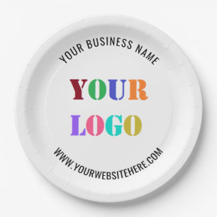 Custom Business Logo and Text Company Paper Plates