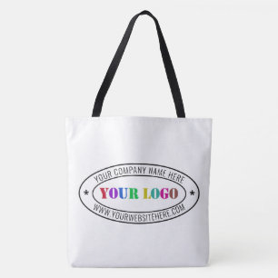 Custom Business Logo and Text Company Tote Bag