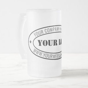 Custom Business Logo and Text  Glass Beer Mug
