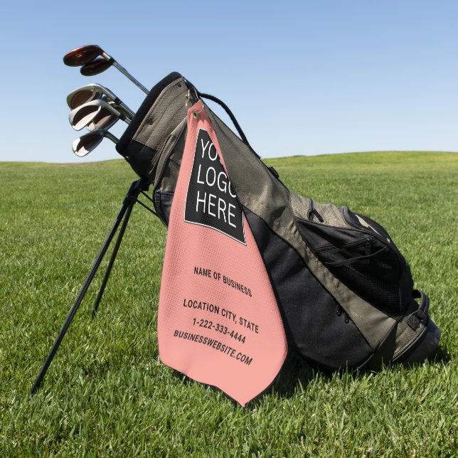 Custom Business Logo and Text Golf Towel (Green)
