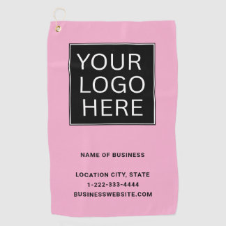 Custom Business Logo and Text Golf Towel