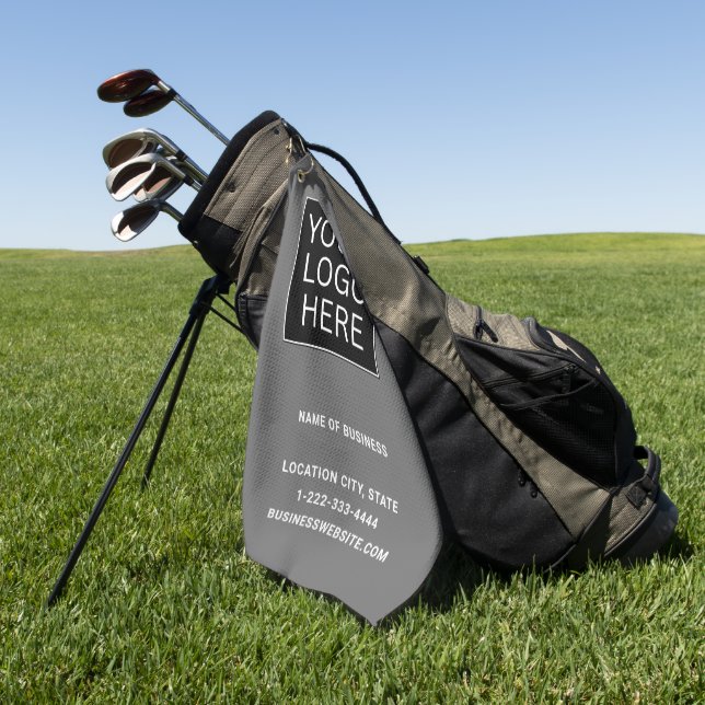Custom Business Logo and Text Golf Towel (Green)