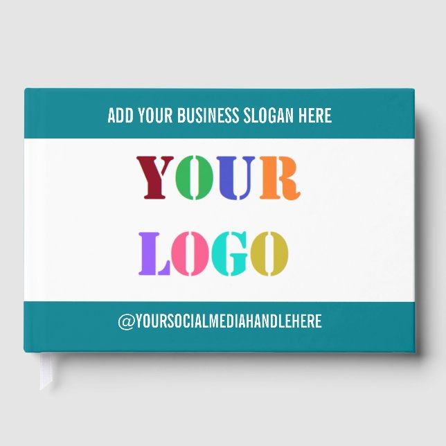 Custom Business Logo and Text Guest Book (Front)