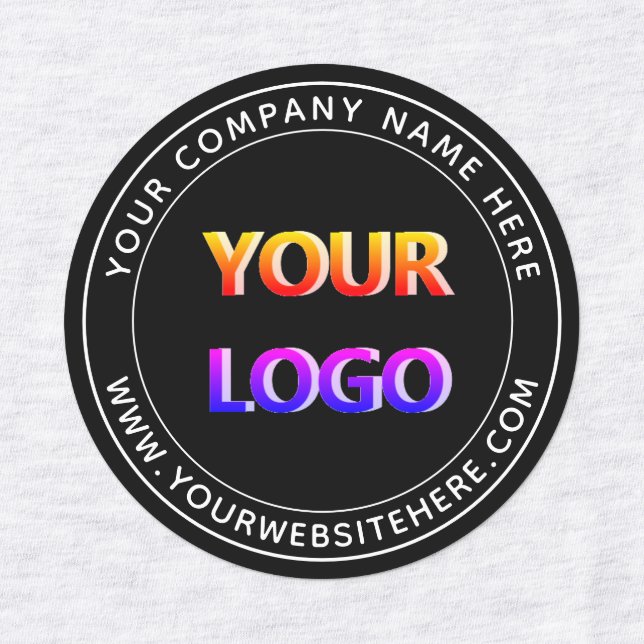 Custom Business Logo and Text Labels Your Colours (Design 1)