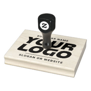 Custom business logo and text large rubber stamp