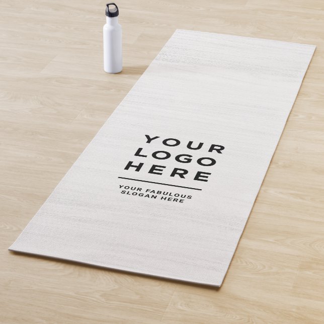 Custom Business Logo and Text Light Wood Elegant Yoga Mat (In Situ)