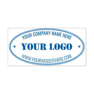 Custom Business Logo and Text Oval Stamp Example