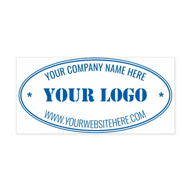 Custom Business Logo and Text Oval Stamp Example (Design)