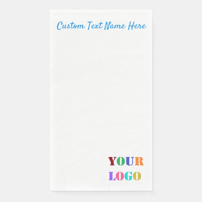 Custom Business Logo and Text Paper Guest Towels Napkin (Front)