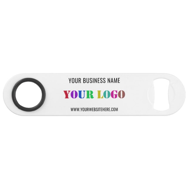 Custom Business Logo and Text Personalised Bar Key (Front (Horizontal))