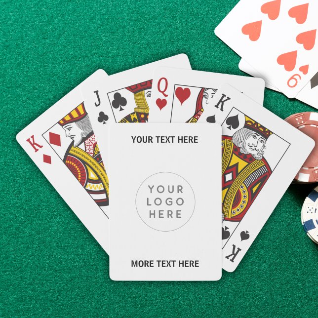 Custom Business Logo And Text Playing Cards (Custom Business Logo And Text Poker Cards)