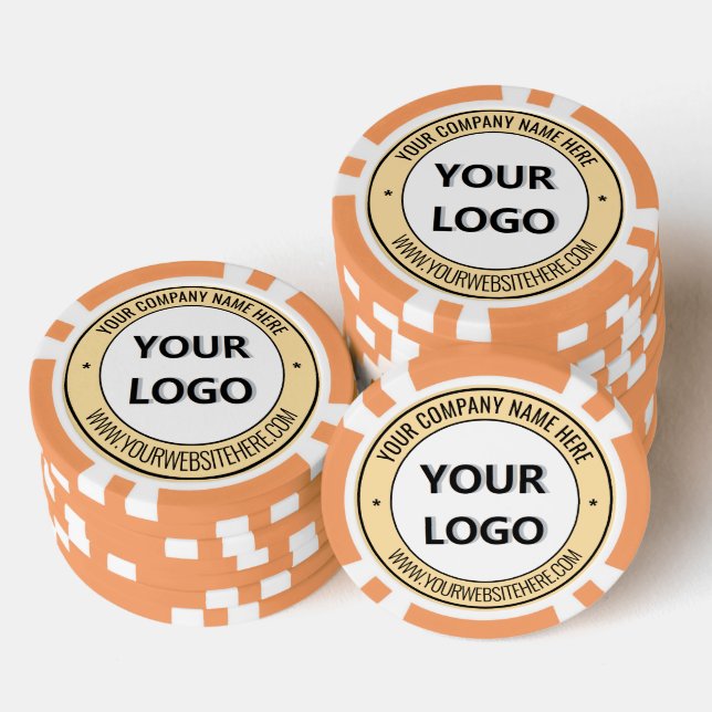 Custom Business Logo and Text Poker Chips Template (Stack)