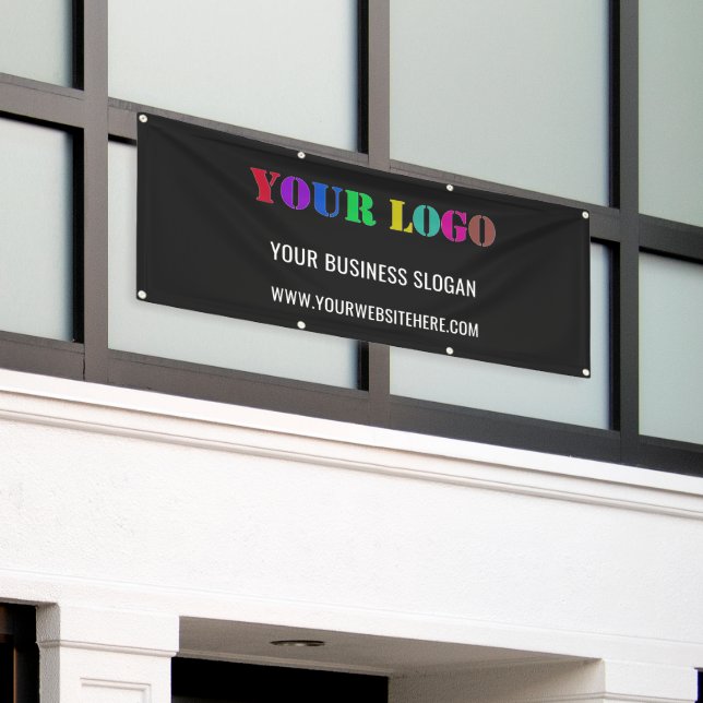 Custom Business Logo and Text Promotional Banner (Outside Building)