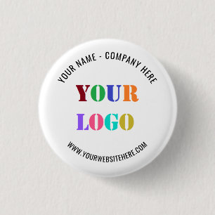 Custom Business Logo and Text Promotional Button