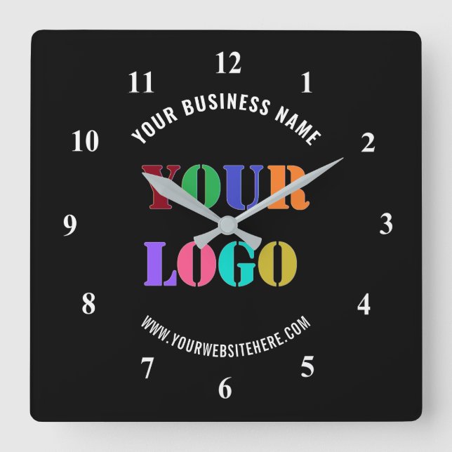 Custom Business Logo and Text Promotional Clock (Front)