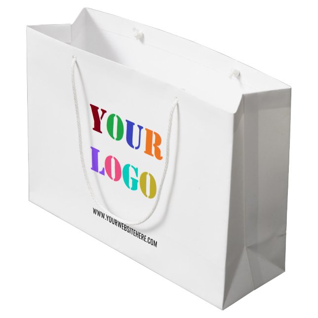Custom Business Logo and Text Promotional Gift Bag (Back Angled)