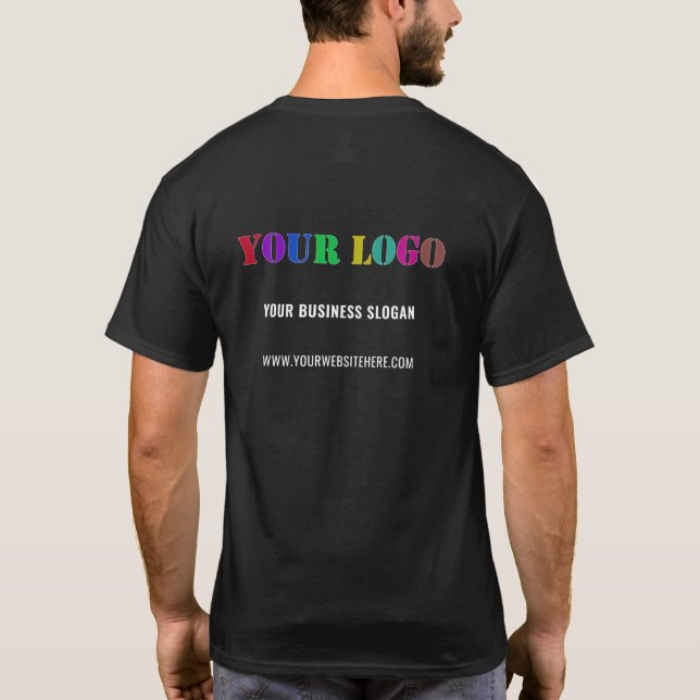 Custom Business Logo and Text Promotional T-Shirt (Back)