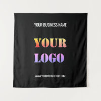 Custom Business Logo and Text Promotional Tapestry
