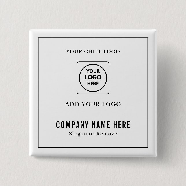 Custom Business Logo and Text Rectangle Design 15 Cm Square Badge (Front)