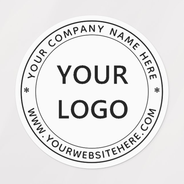 Custom Business Logo and Text Round Labels (Design 1)