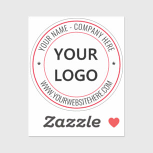 Custom Business Logo and Text Sticker Template