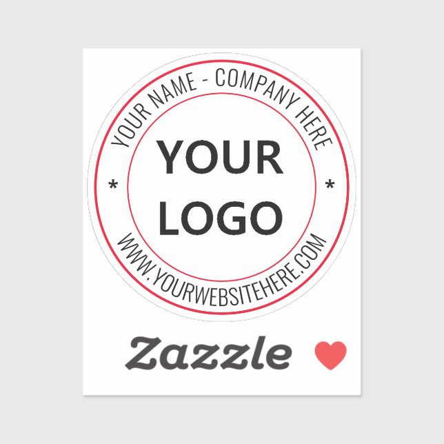 Custom Business Logo and Text Sticker Template (Sheet)