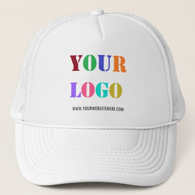 Custom Business Logo and Text Trucker Hat Template (Front)