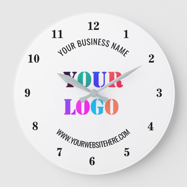Custom Business Logo and Text Your Company Clock (Front)