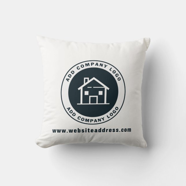 Custom Business Logo and Website Address Cushion (Front)