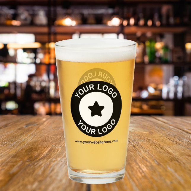 Custom Business Logo and Website Promotional Glass (Creator Uploaded)