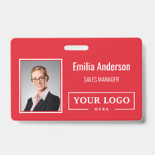Custom Business Logo Barcode Employee Photo ID Badge