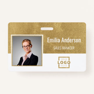 Custom Business Logo Barcode Employee Photo ID Badge