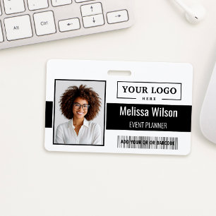 Custom Business Logo Barcode QR Code Employee ID Badge