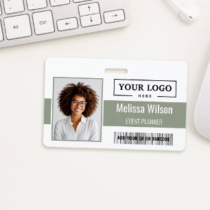 Custom Business Logo Barcode QR Code Employee ID Badge