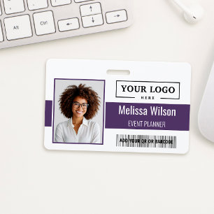 Custom Business Logo Barcode QR Code Employee ID Badge