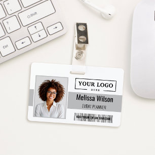 Custom Business Logo Barcode QR Code Employee ID Badge