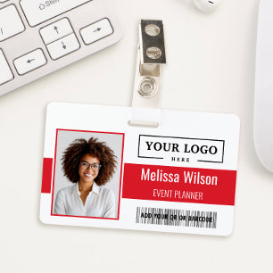 Custom Business Logo Barcode QR Code Employee ID Badge