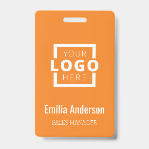Custom Business Logo Basic Barcode Employee ID Badge